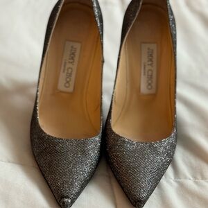 Jimmy Choo Glittering Silver Heels
